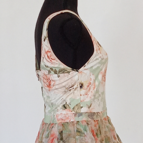 Alice + Olivia Chara flared floral-print silk-organza and jersey mini dress - Picture 2 of 9